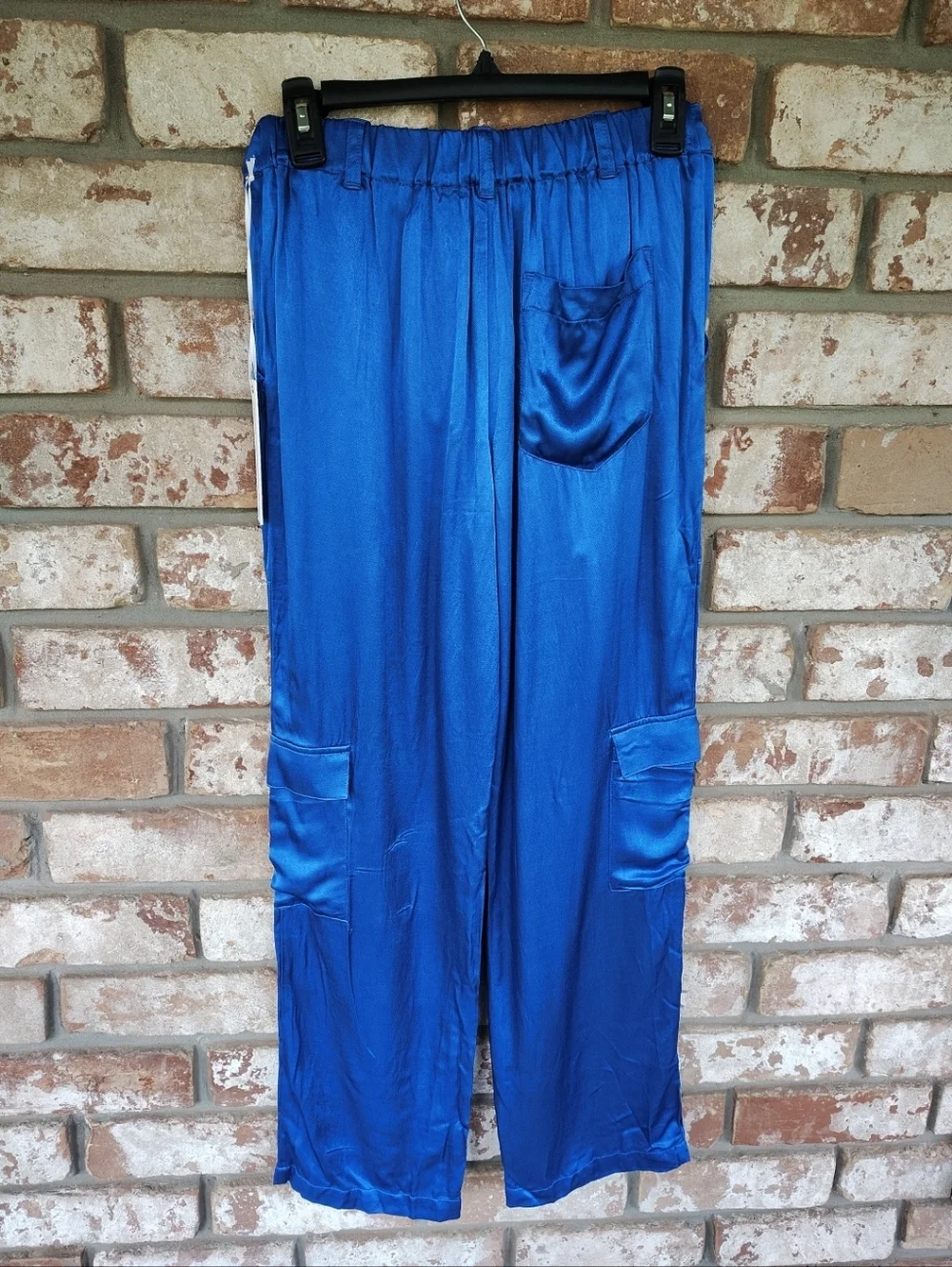 YFB Young Fabulous & Broke NWT  Royal Blue Satin Jogger Pants Sz S Indie Sleeze